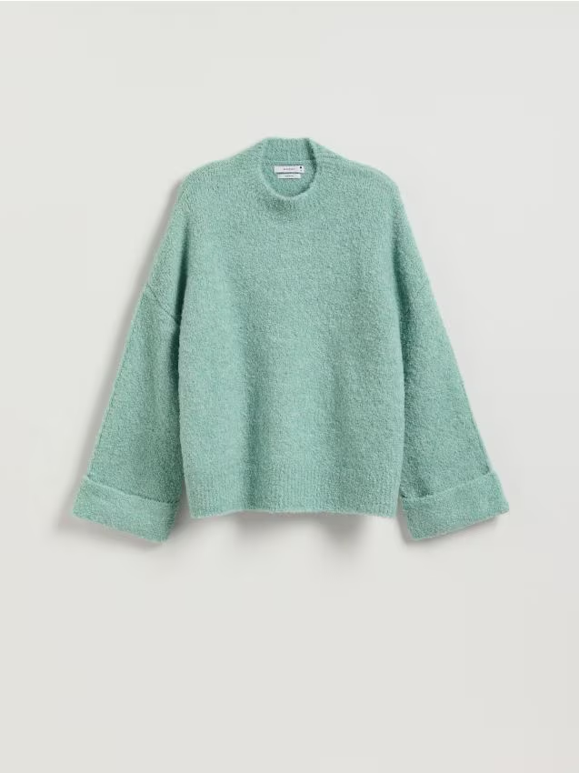 Reserved - Sweter z dodatkiem wełny - jasnoturkusowy