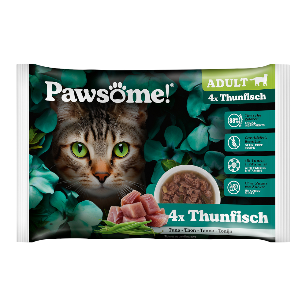 Korzystny pakiet Pawsome Adult Cat, 8 x 85 g - Tuńczyk