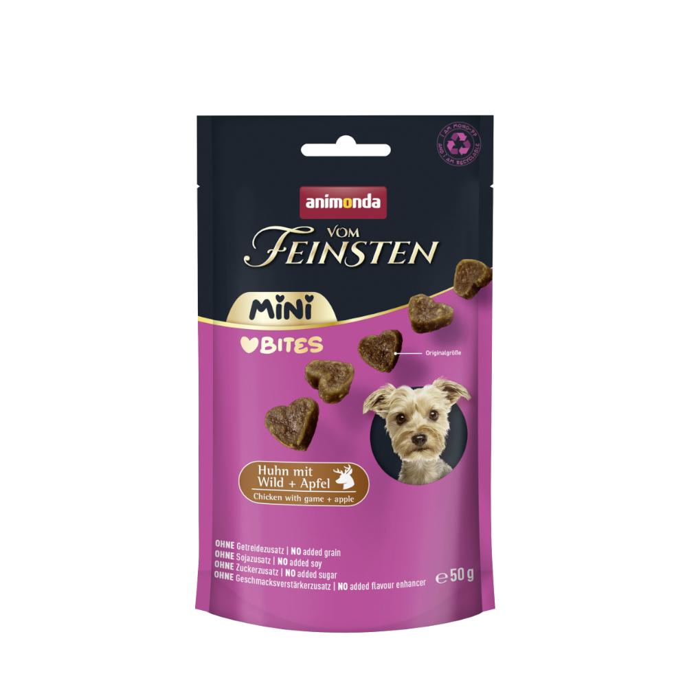 1 + 1 gratis! animonda vom Feinsten Adult Mini Bites, 2 x 50 g - Kurczak z dziczyzną i jabłkiem