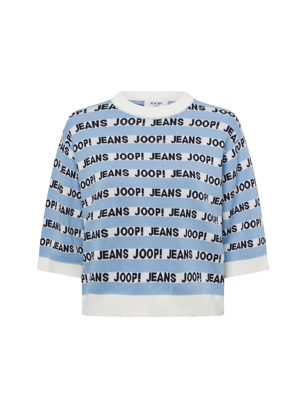 Joop Jeans Damski sweter z dzianiny JOOP - Kolinda Kobiety Bawełna niebieski|biały, XS