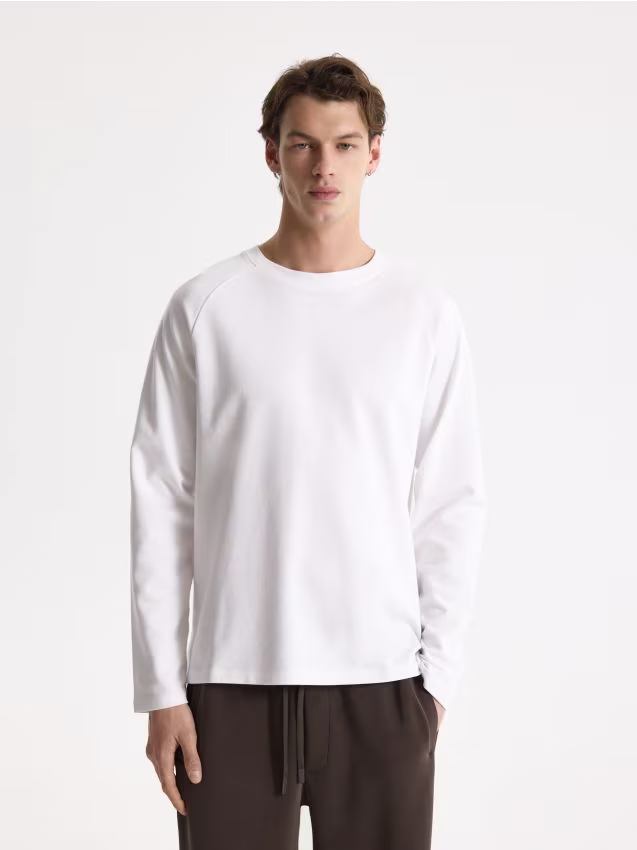 Reserved - Longsleeve super slim fit - biały
