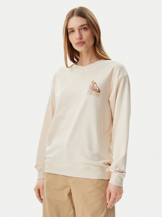 Roxy Bluza ERJFT04963 Beżowy Regular Fit