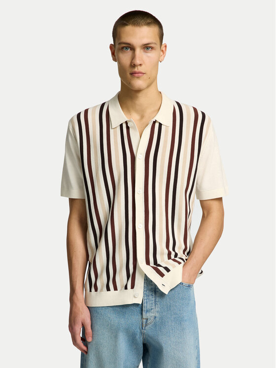 Selected Homme Polo 16096371 Beżowy Regular Fit