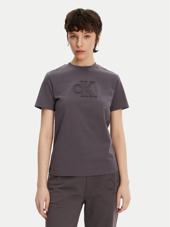 Calvin Klein Jeans T-Shirt J20J225256 Szary Regular Fit