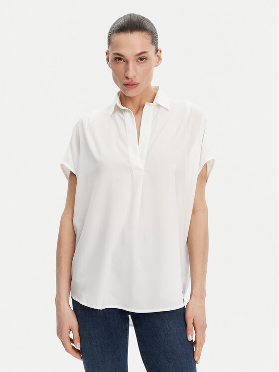 French Connection Bluzka 72MZN Biały Relaxed Fit