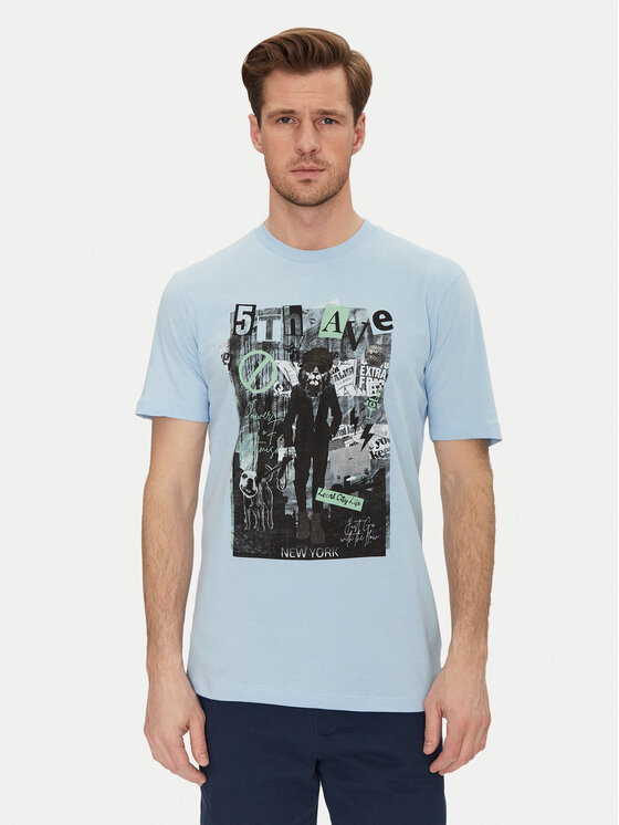 Blend T-Shirt 20717965 Niebieski Regular Fit