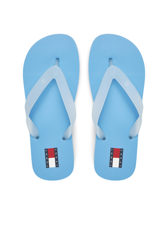 Tommy Jeans Japonki Tjw Logo Flip Flop EN0EN02447 Błękitny