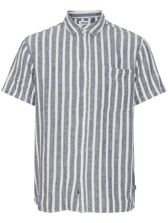Solid Koszula 21107688 Niebieski Regular Fit