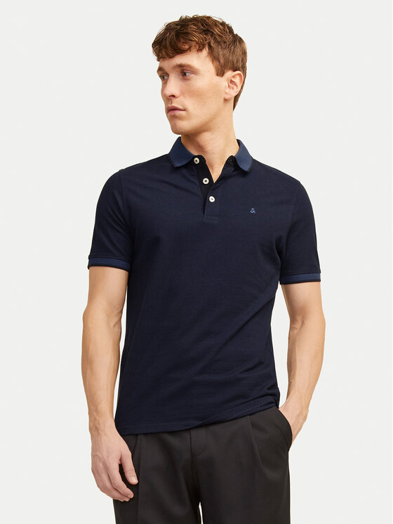 Jack & Jones Polo Paulos 12136668 Granatowy Slim Fit