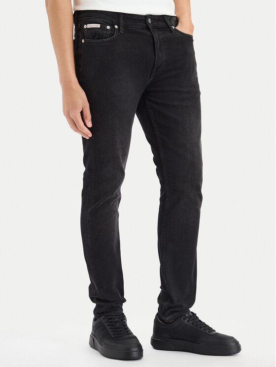 Calvin Klein Jeans Jeansy LV04RG713G Czarny Slim Fit