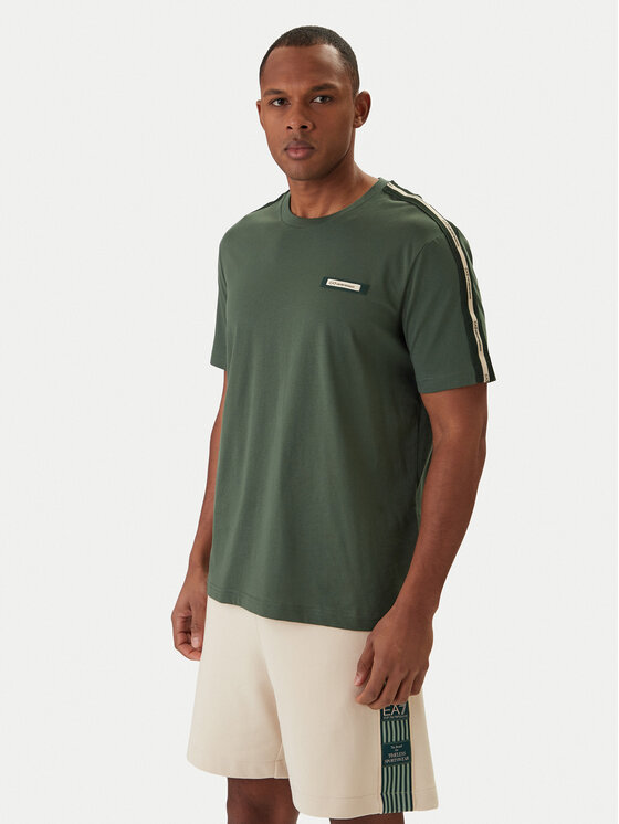 EA7 Emporio Armani T-Shirt 7M001476 AF10375 Zielony Regular Fit