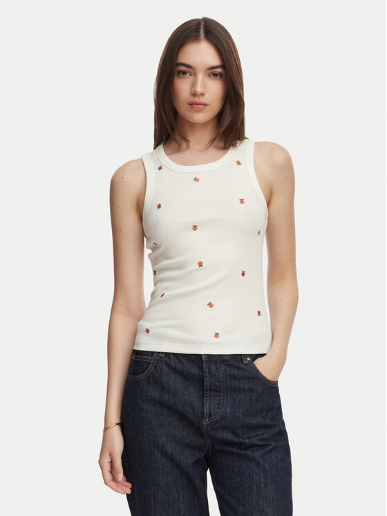 Vero Moda Top Naja 10341964 Biały Slim Fit