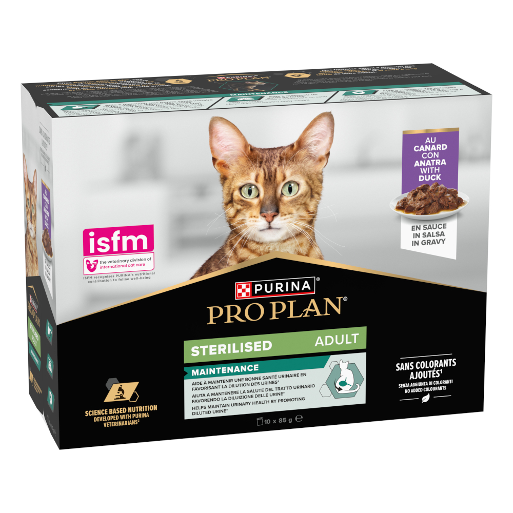 PURINA PRO PLAN Cat Sterilised Adult Maintenance, 10 x 85 g - Kaczka