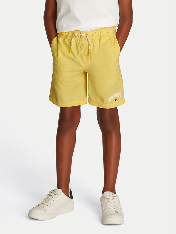 Tommy Hilfiger Szorty sportowe KB0KB09642 Żółty Regular Fit