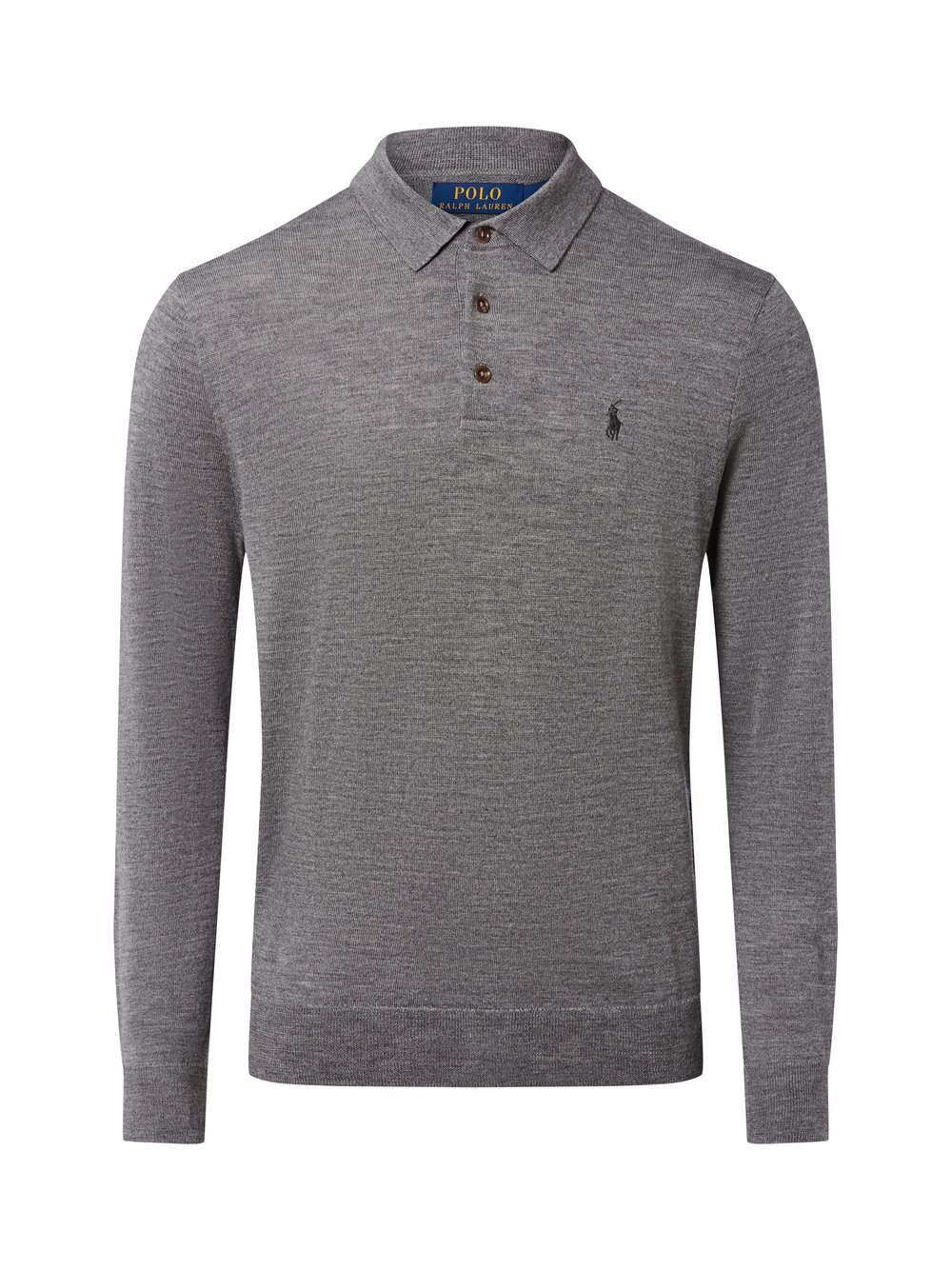 Polo Ralph Lauren Męska koszulka polo z dzianiny Mężczyźni Wełna szary, M