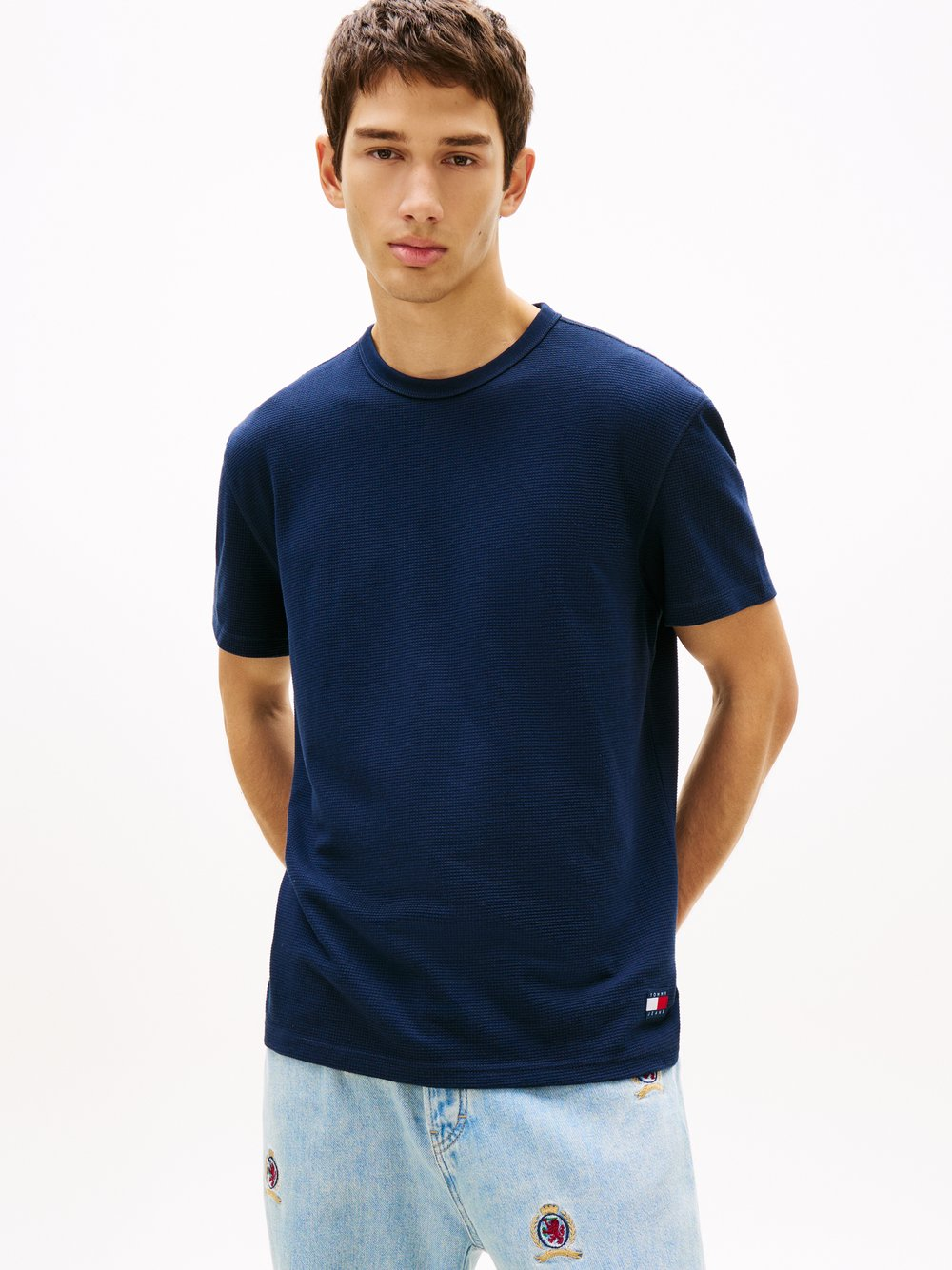 Tommy Jeans Koszulka męska Mężczyźni Bawełna niebieski, XXL