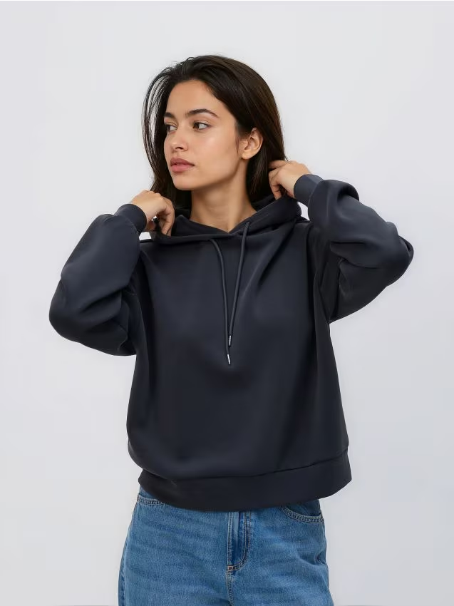 Reserved - Bluza z modalem - granatowy
