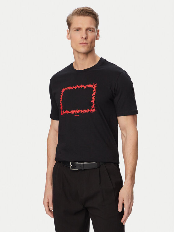 HUGO T-Shirt Duhorse 50557684 Czarny Regular Fit