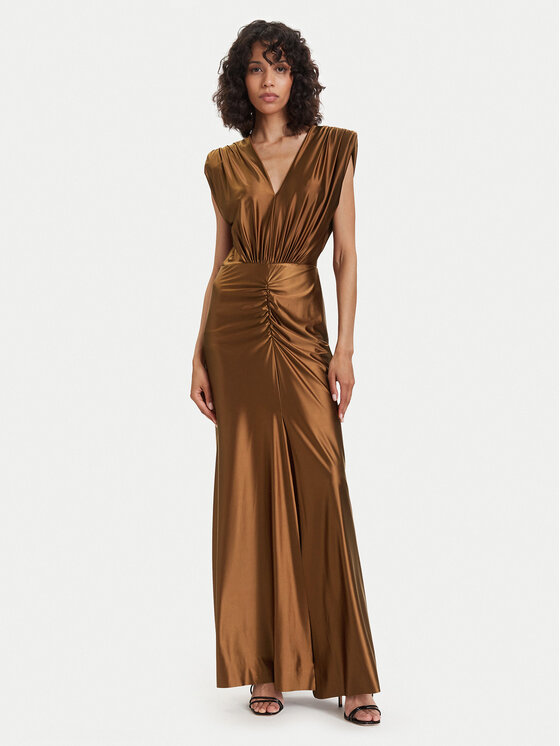 ACCESS FASHION Sukienka wieczorowa 63-3333-124 Brązowy Regular Fit