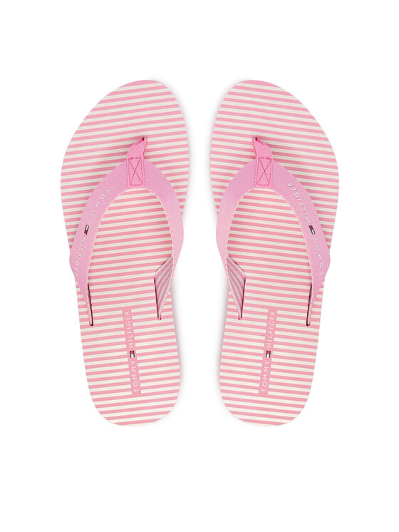 Tommy Hilfiger Japonki Th Ithaca Stripe Summer Sandal FW0FW09192 Różowy