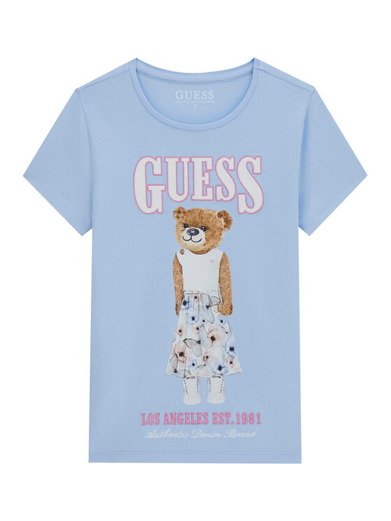Guess T-Shirt J6RI10 K6YW4 Błękitny Regular Fit
