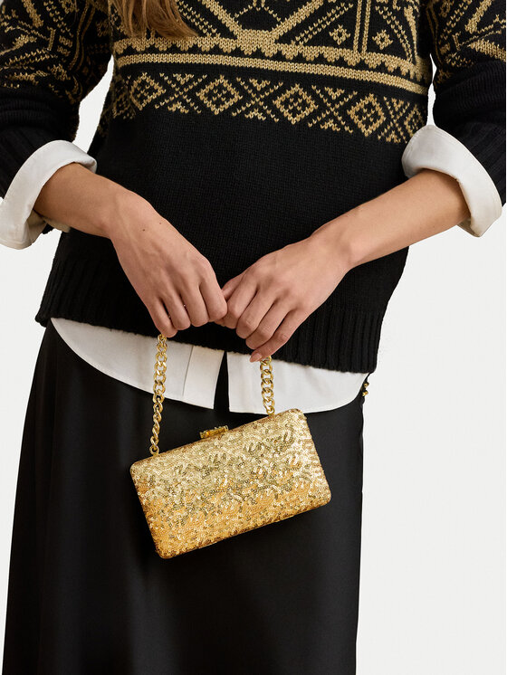LAUREN RALPH LAUREN Torebka Sequined Small Franki 431980356002 Złoty