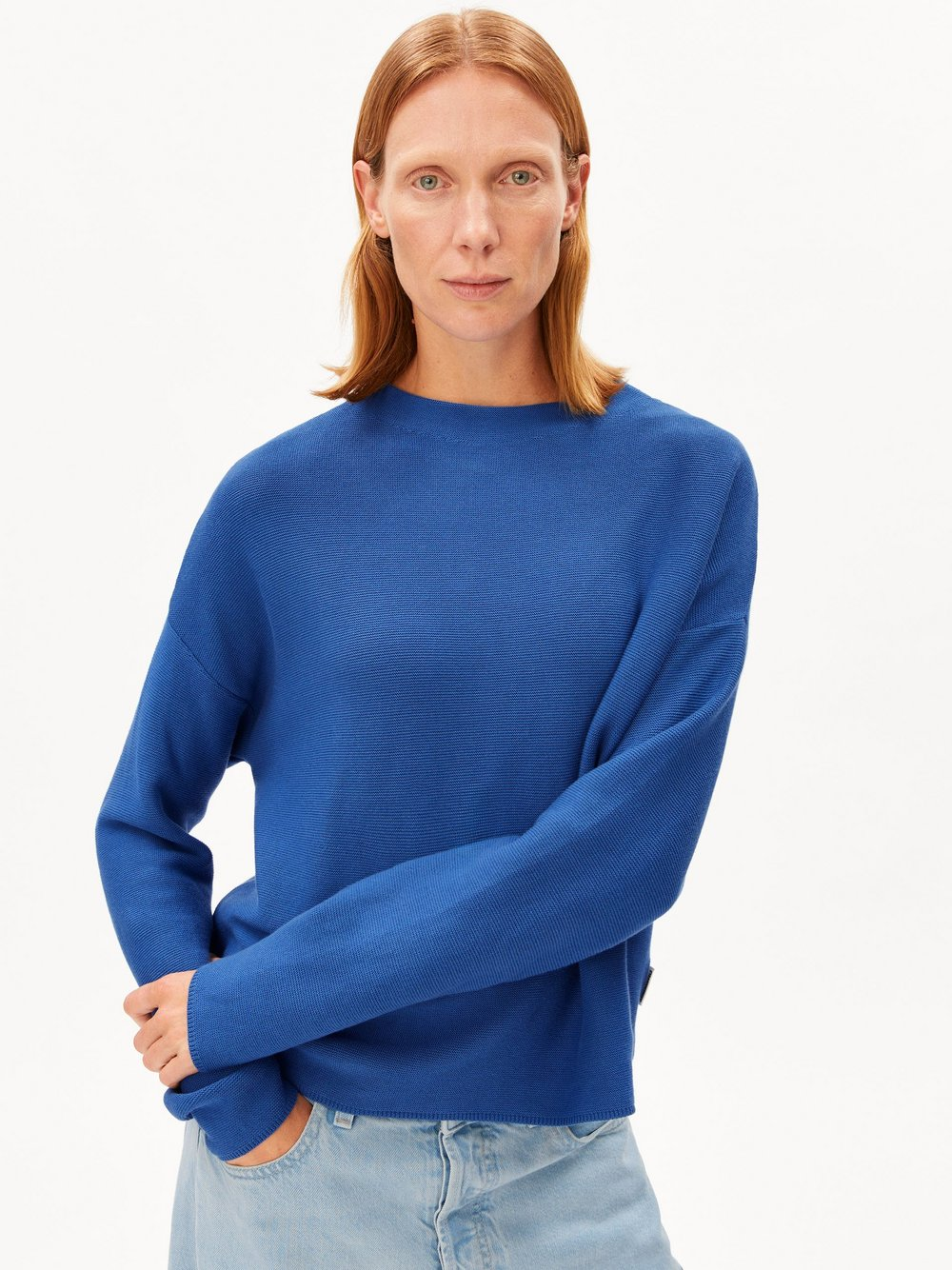 ARMEDANGELS Damski sweter z dzianiny - Merinaa Kobiety Bawełna niebieski, M