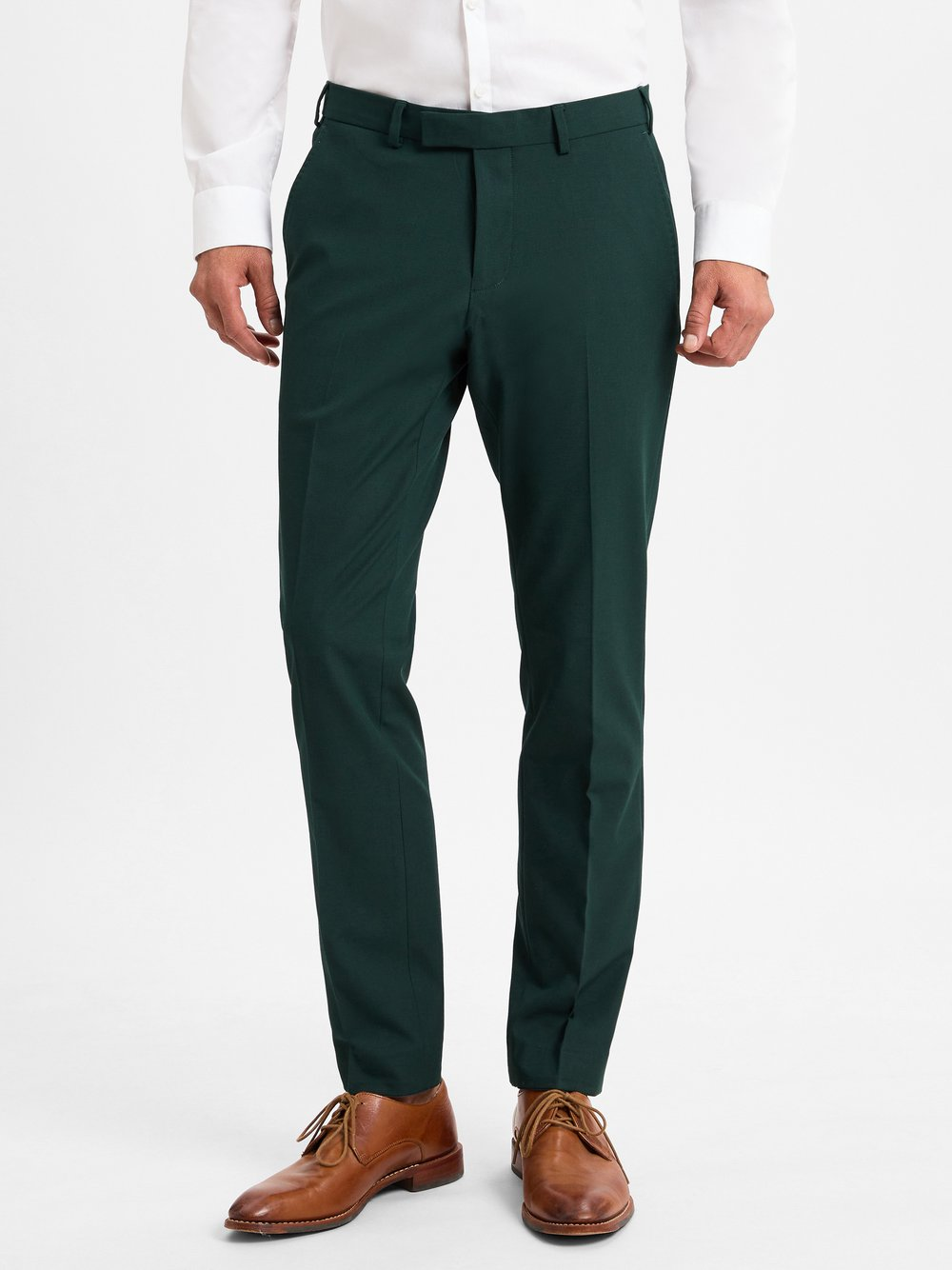 Finshley & Harding Spodnie Mężczyźni Slim Fit Sztuczne włókno zielony, 46