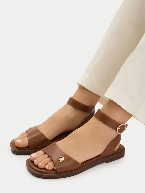 U.S. Polo Assn. Sandały EO-MARINA001W/6Y1 Brązowy