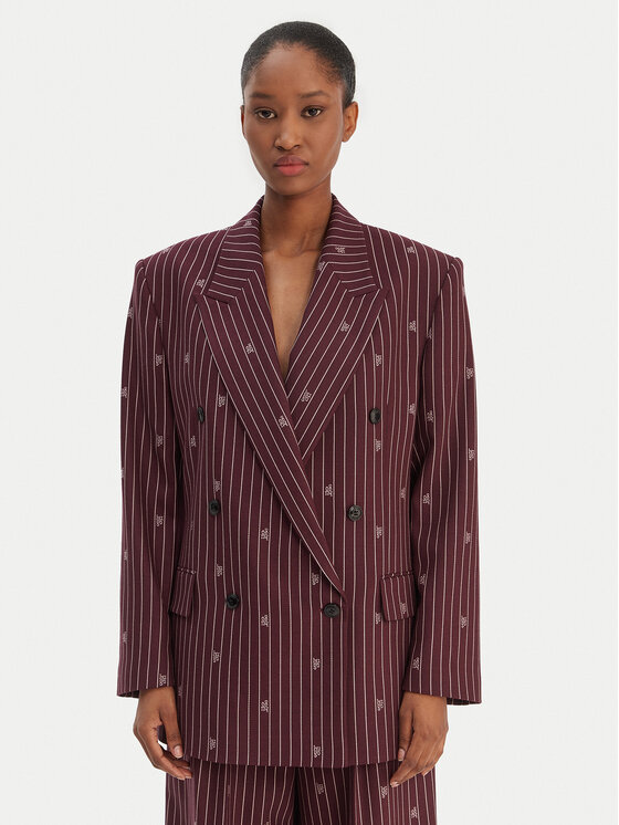 HUGO Marynarka Antegi 50554428 Bordowy Relaxed Fit
