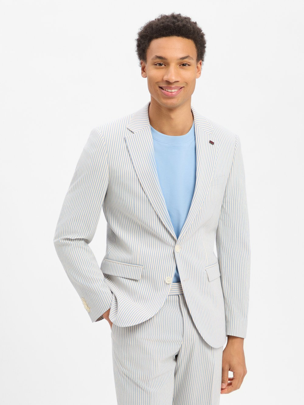 Finshley & Harding London Męska kurtka modułowa - Brixdon Mężczyźni Slim Fit Sztuczne włókno niebieski|biały, 50