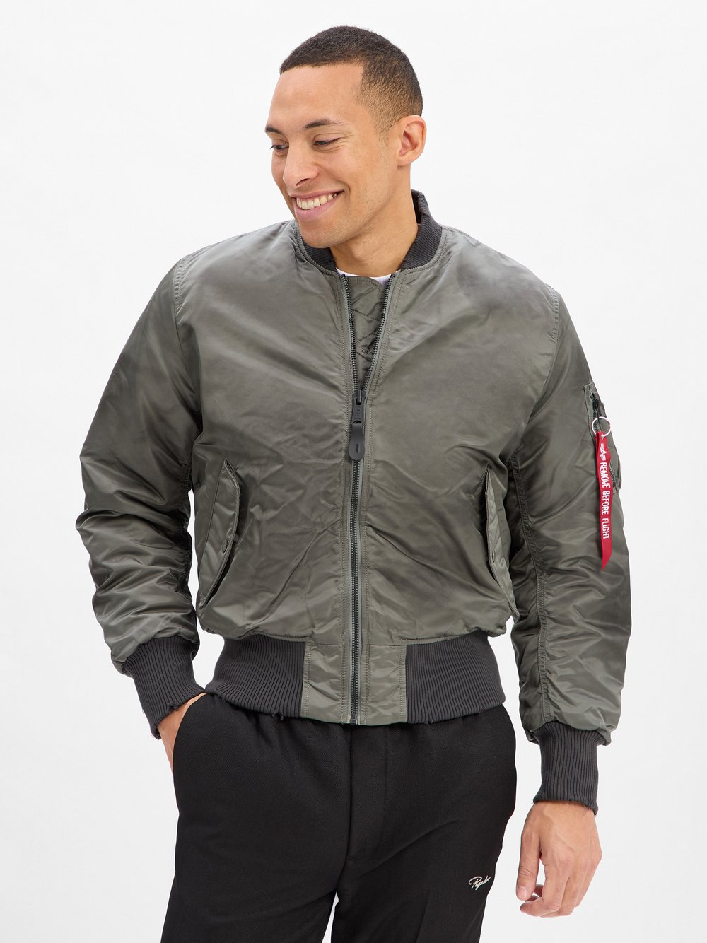 Alpha Industries Męska kurtka bomber - Distressed Mężczyźni zielony, M