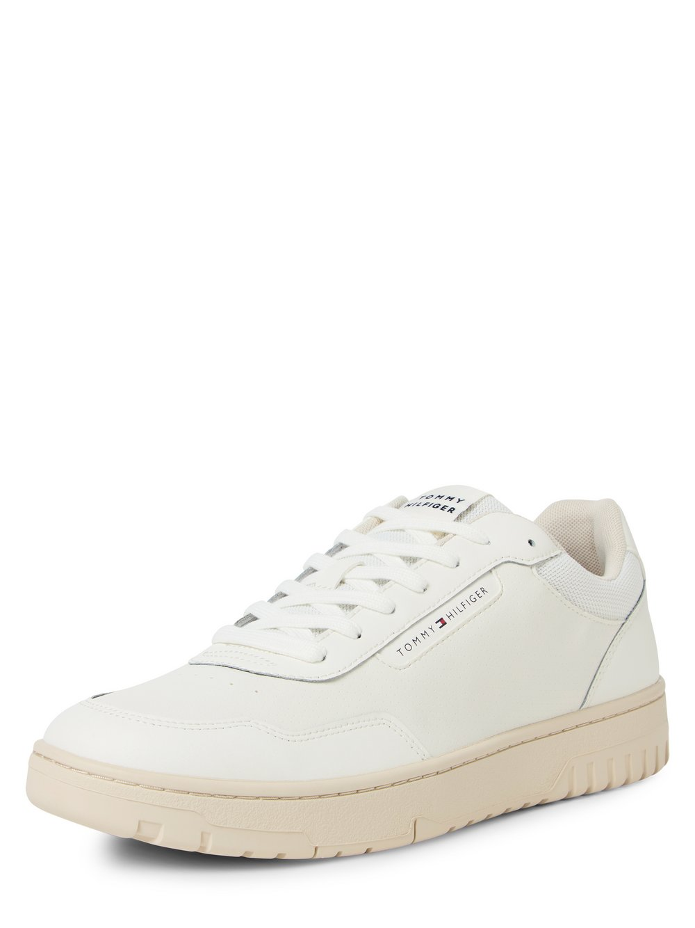 Tommy Hilfiger Męskie buty sportowe z zawartością skóry Mężczyźni skóra beżowy|biały, 42