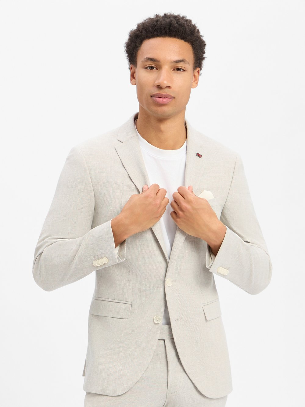 Finshley & Harding London Męska kurtka Baukaste Mężczyźni Slim Fit beżowy, 52