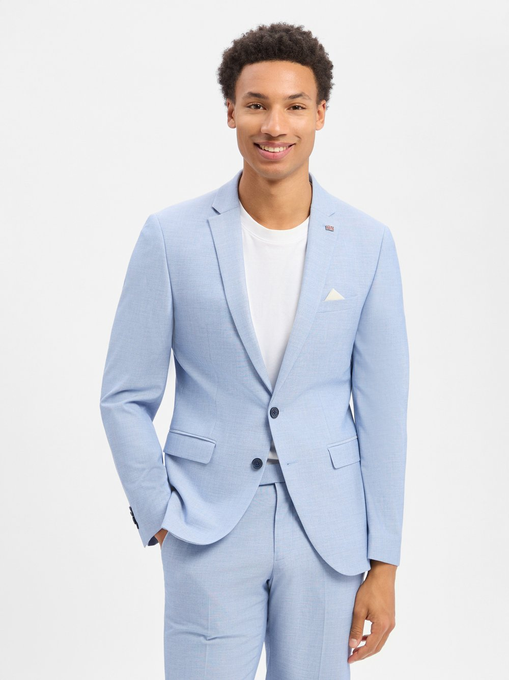 Finshley & Harding London Męska kurtka Baukaste Mężczyźni Slim Fit niebieski, 46