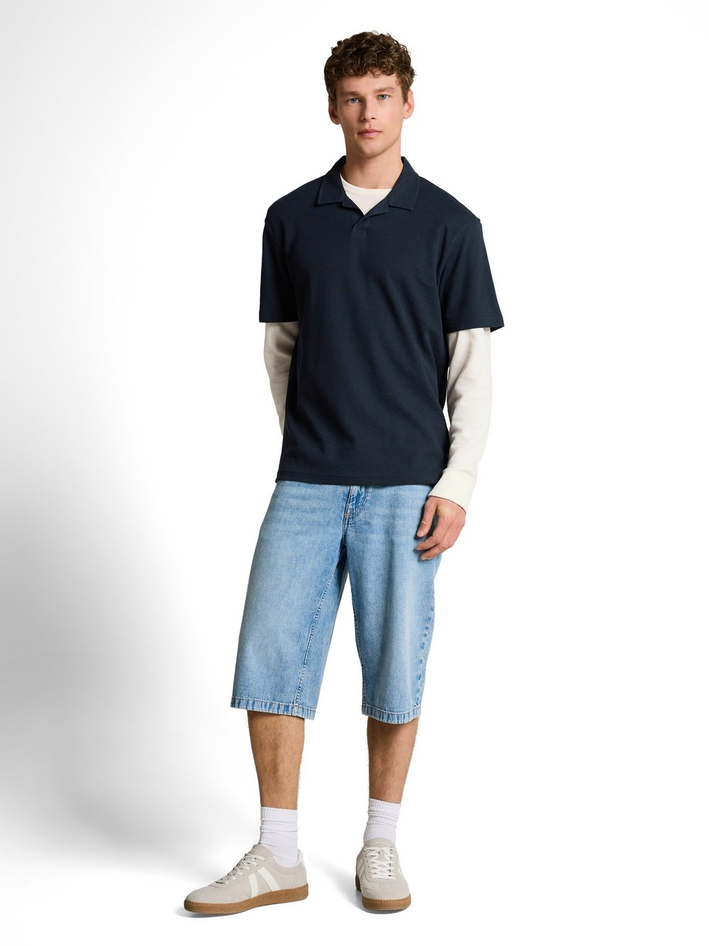 Tom Tailor Denim Męska koszulka polo Mężczyźni Bawełna niebieski, L