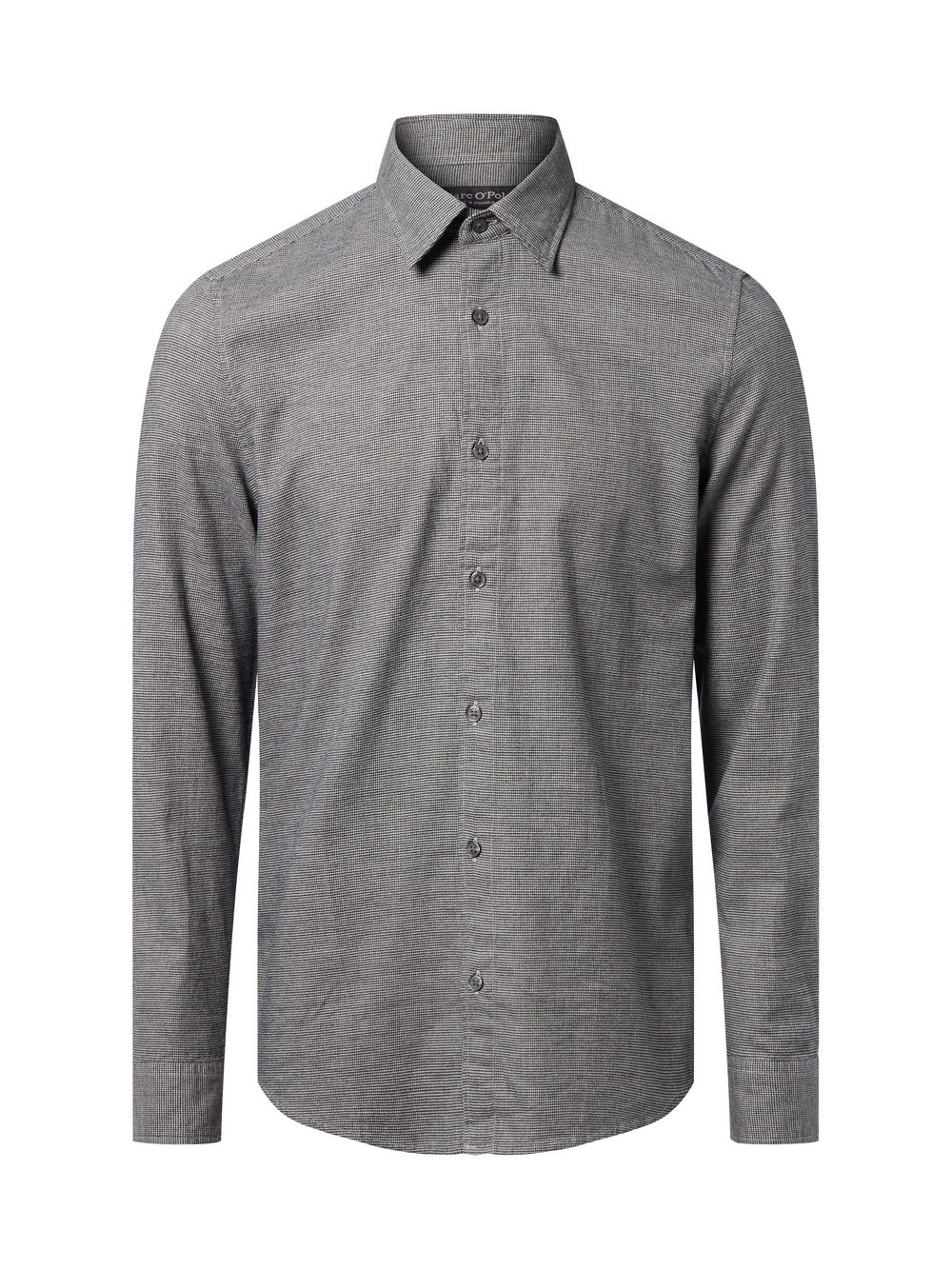 Marc O'Polo Męska koszula casual Mężczyźni Comfort Fit Bawełna czarny|szary, XL