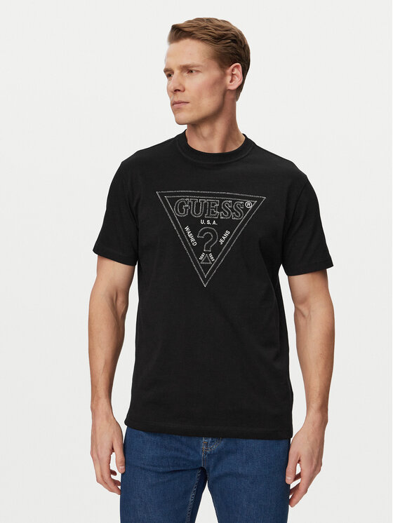 Guess T-Shirt M6GI15 K3008 Czarny Regular Fit