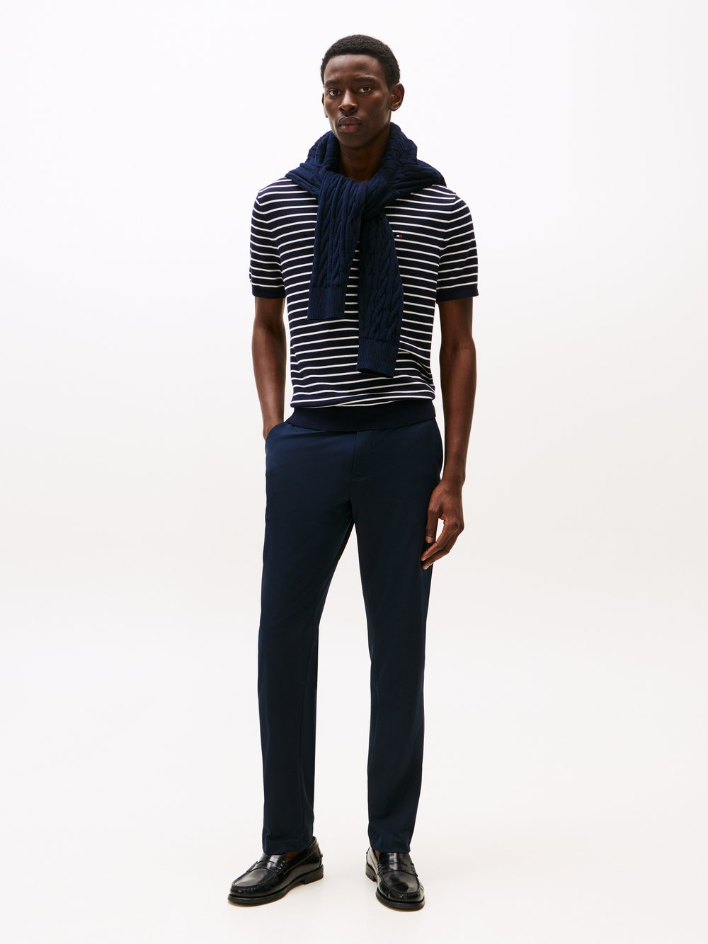 Tommy Hilfiger Męskie spodnie chino - Denton Mężczyźni niebieski, 34-32