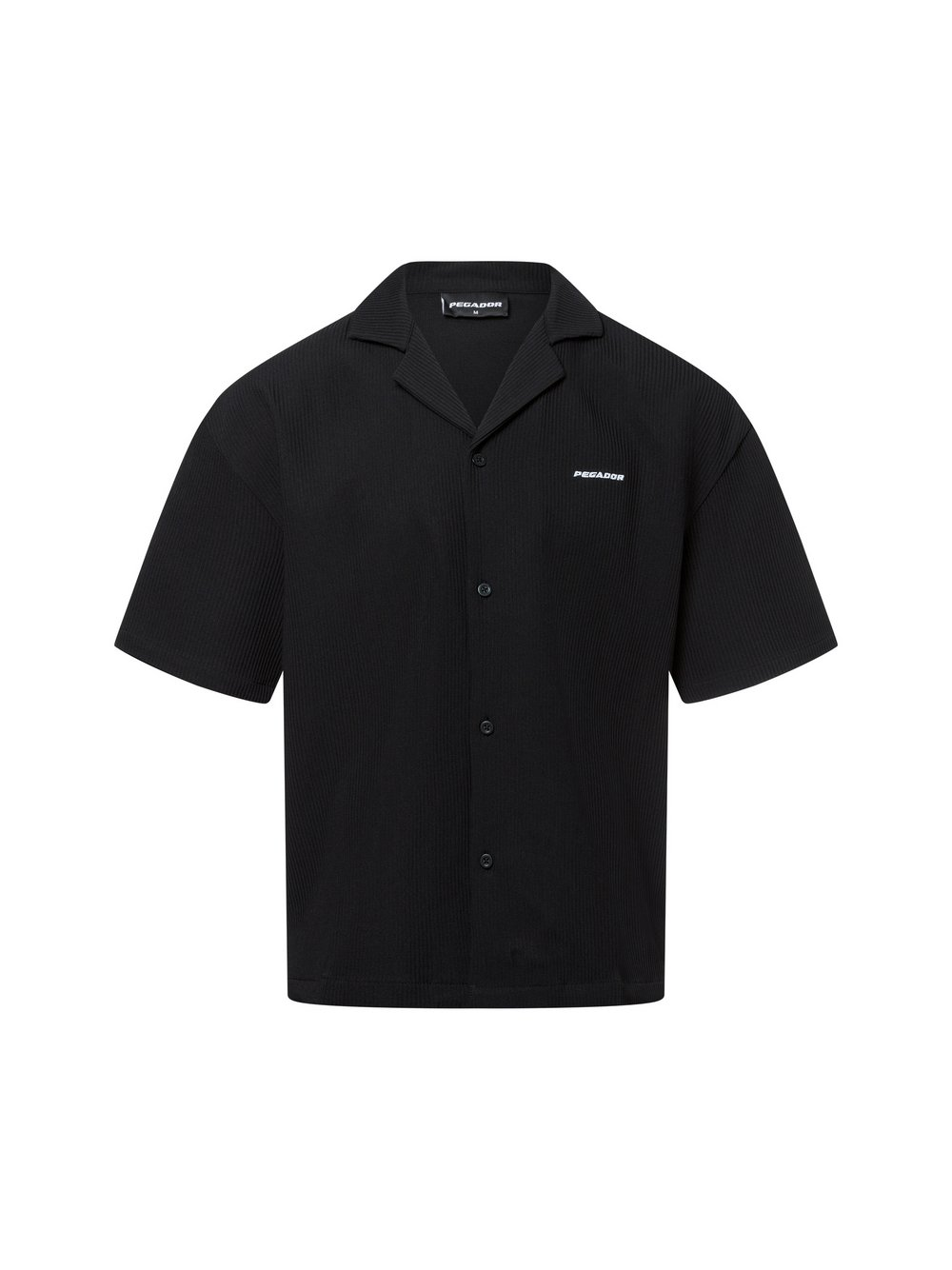 PEGADOR Męska koszula casual - Troy Mężczyźni Comfort Fit Sztuczne włókno czarny, S