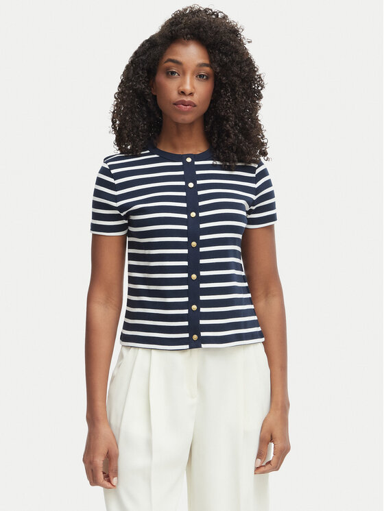 Tommy Hilfiger Bluzka WW0WW48709 Granatowy Slim Fit