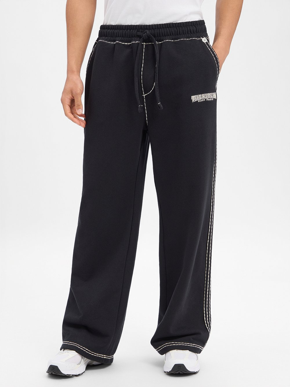 True Religion Męskie spodnie do biegania Mężczyźni czarny, S