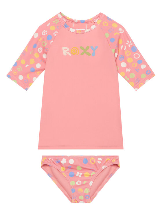 Roxy Komplet t-shirt i kąpielówki Roxy Dot ERLWR03328 Różowy