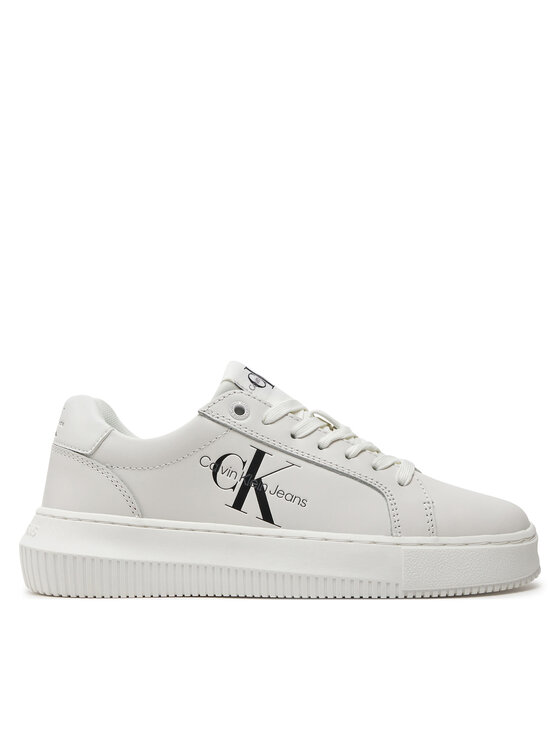 Calvin Klein Jeans Sneakersy Chunky Cupsole Laceup Mon Lth Wn YW0YW00823 Biały