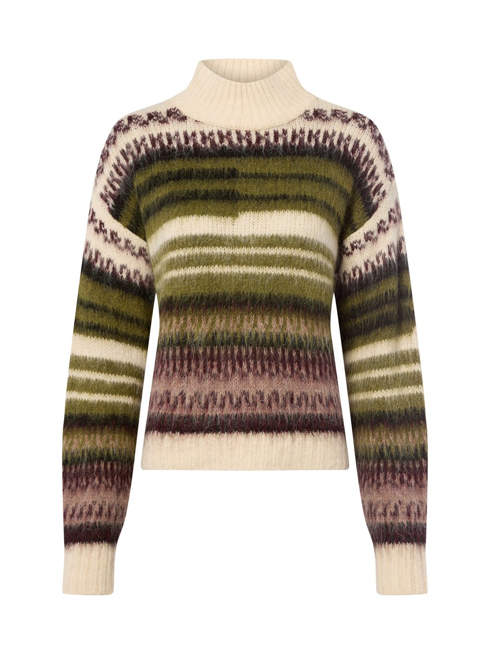More & More Sweter damski z dzianiny Kobiety biały|zielony|lila, 36