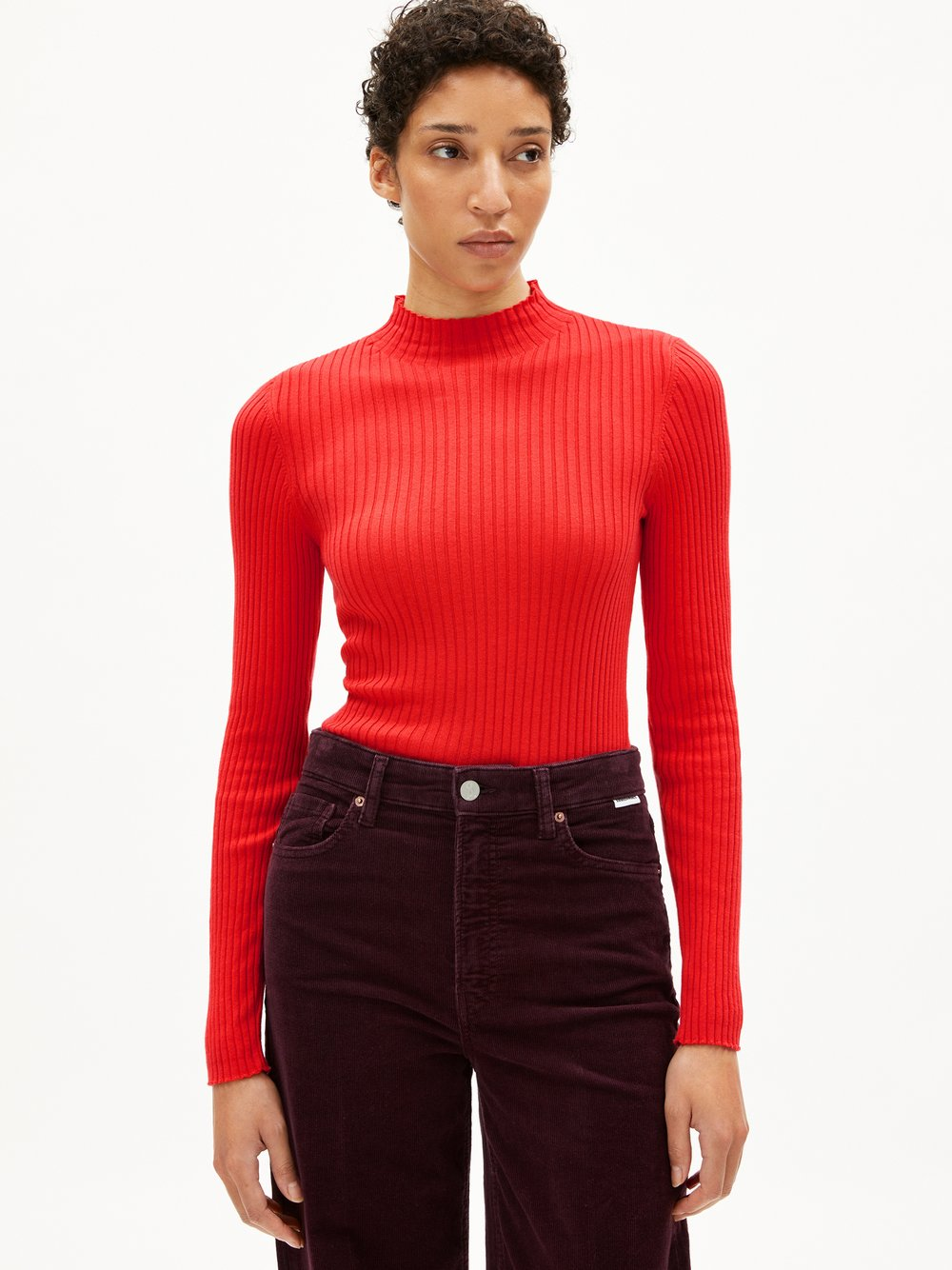 ARMEDANGELS Damski sweter z dzianiny - Alaania Kobiety Bawełna czerwony, XS