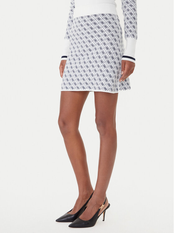 Guess Spódnica ołówkowa W5BD81 Z3JD2 Écru Slim Fit