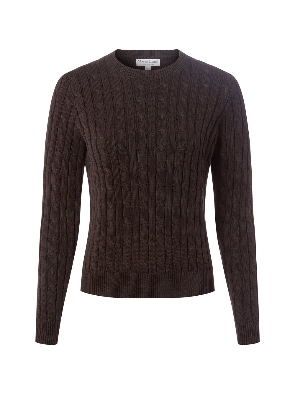 Marie Lund Damski sweter bawełniany Kobiety Bawełna brązowy, XS