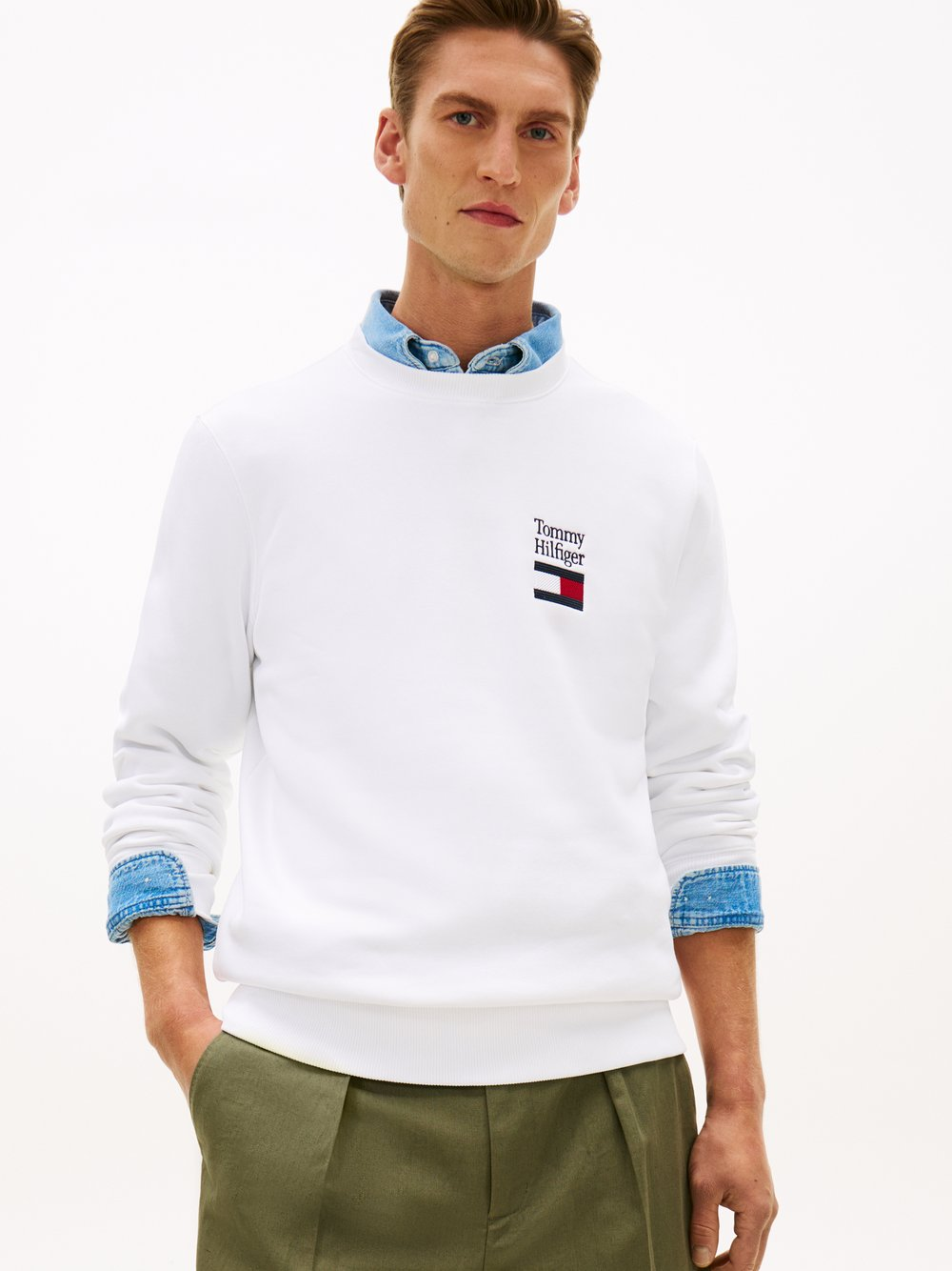 Tommy Hilfiger Bluza męska Mężczyźni biały, XXL