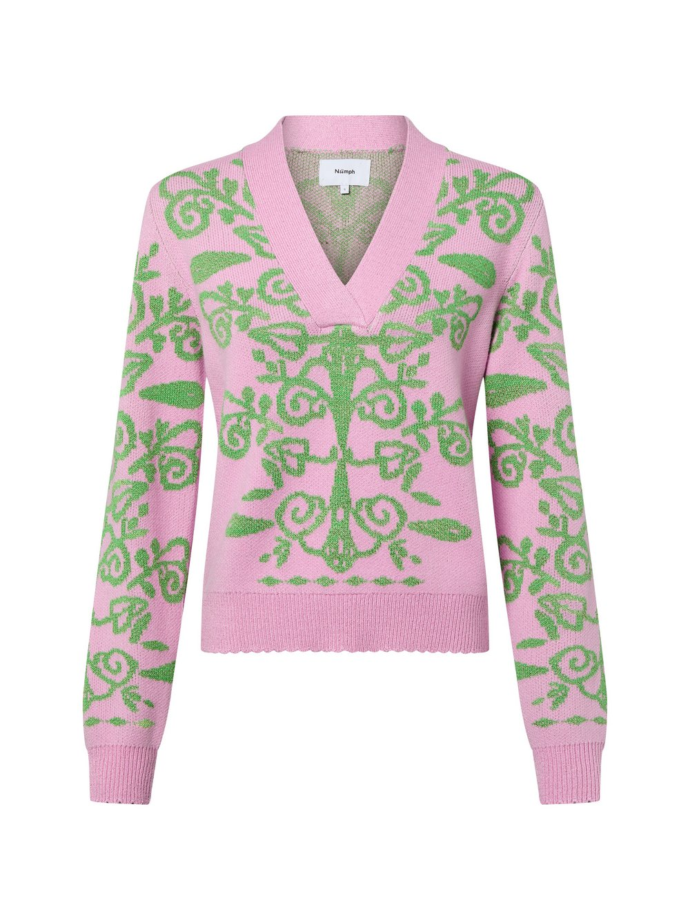 Nümph Damski sweter z dzianiny - Nuseida Kobiety różowy|zielony|wielokolorowy, XS